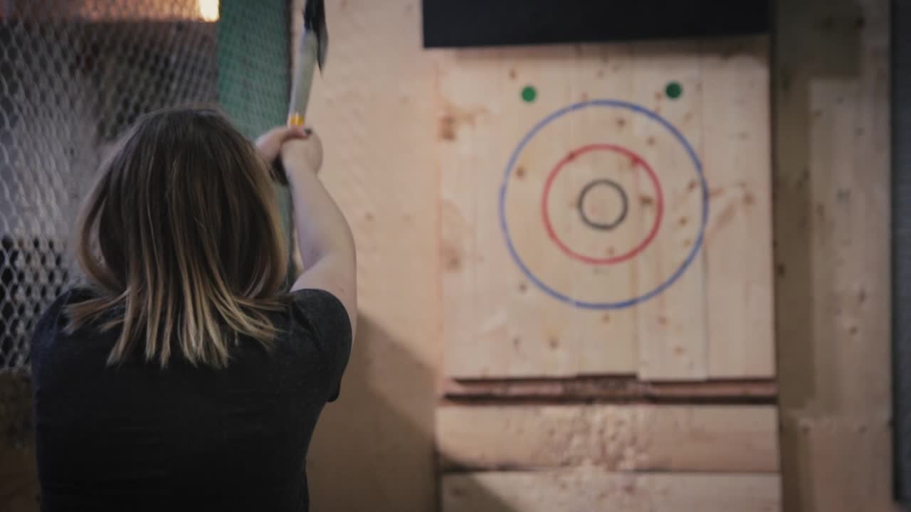Axe throwing at a chapter social